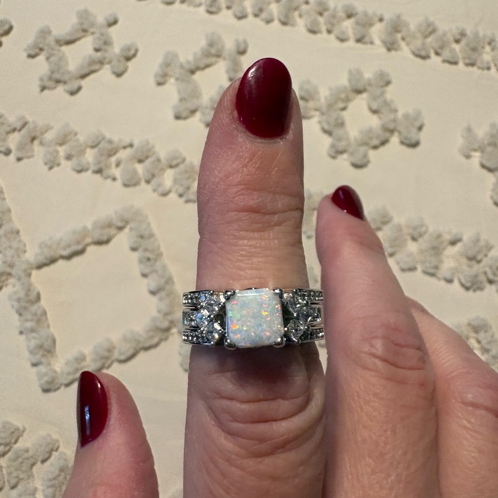 Dazzling Silver Opal Ring